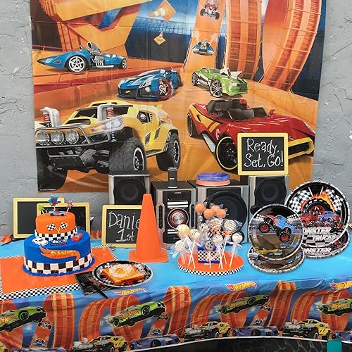 Miniatura 6 de 96 piezas Monster Truck suministros para fiesta de cumpleaños, platos de camión monstruo, servilletas, tenedores, camión monstruo, vajilla para
