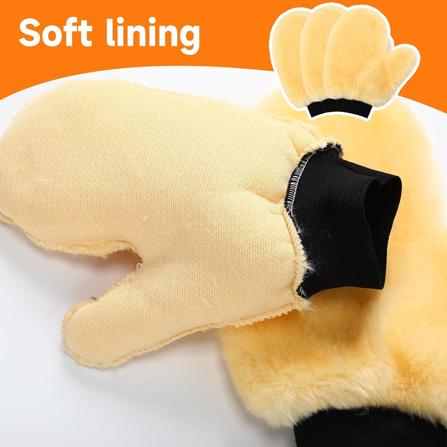 Twistover 4 Pack Lambswool Car Wash Mitt Double-Sided Wash Mitt with Thumb, Ultra-Soft Synthetic Sheepskin Large Scratch-Free Cleaning Wool Gloves for Car, Truck, Motorcycles