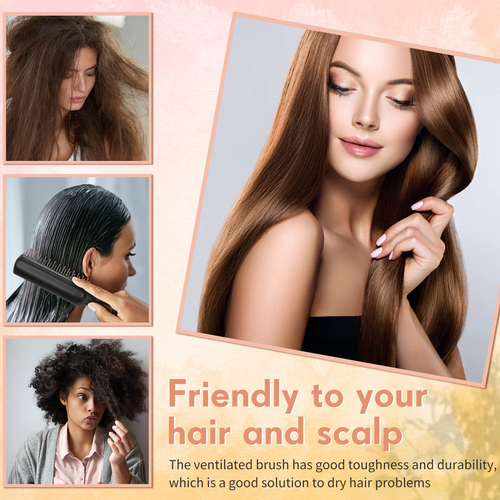 60-Piece Disposable Anti-Static Hair Brushes with Protective Caps