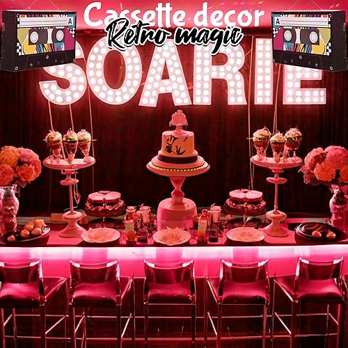 Miniatura 3 de Fun Express Decoración colgante de cinta de casete (juego de 6) decoración de fiesta de los años 80 - Suministros para la escuela bíblica de