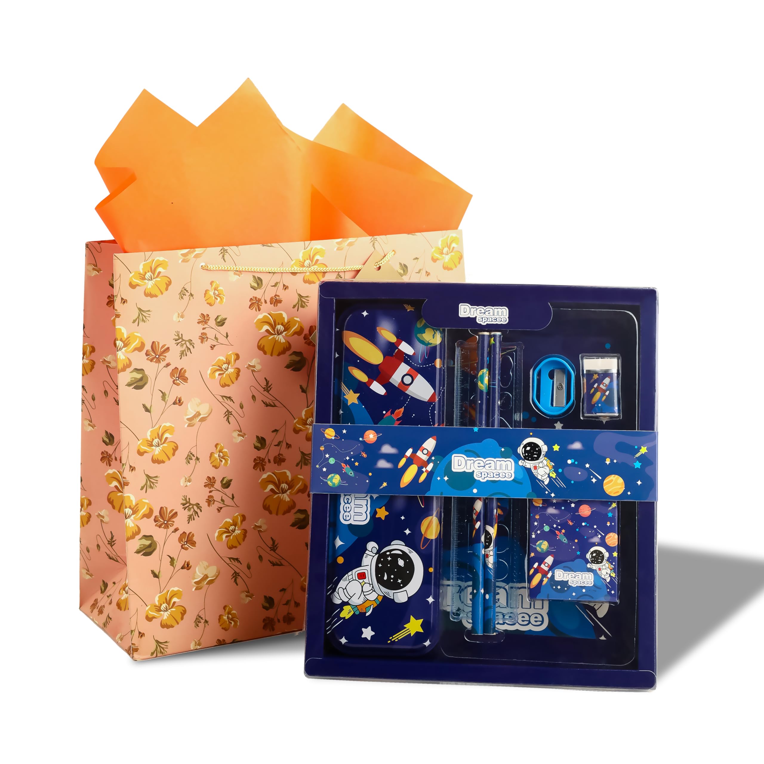 Stationery Kit - Pencil Kit - Stationary Kit - Stationary Set - School Kit for Girls - Pencil Eraser Sharpener Set for Gift - Stationery Items for Kids - Ideal for Students, Pack of 1, Dinosaur (B0D8QPS1MD) Amazon Price History, Amazon Price Tracker