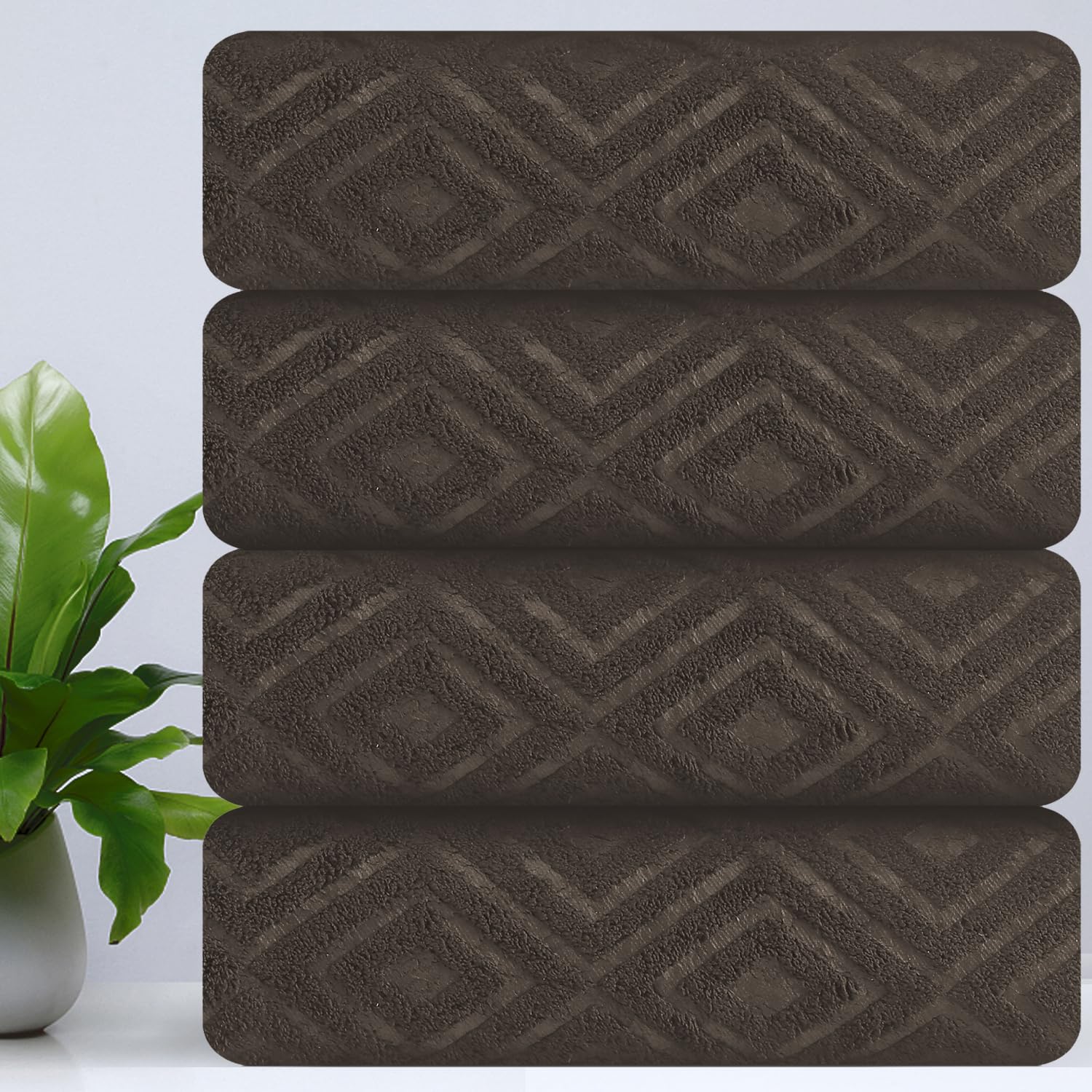 CHINO Extra Large Bath Towel Set, 4 Piece Light Curry Oversized Bath Sheets 35