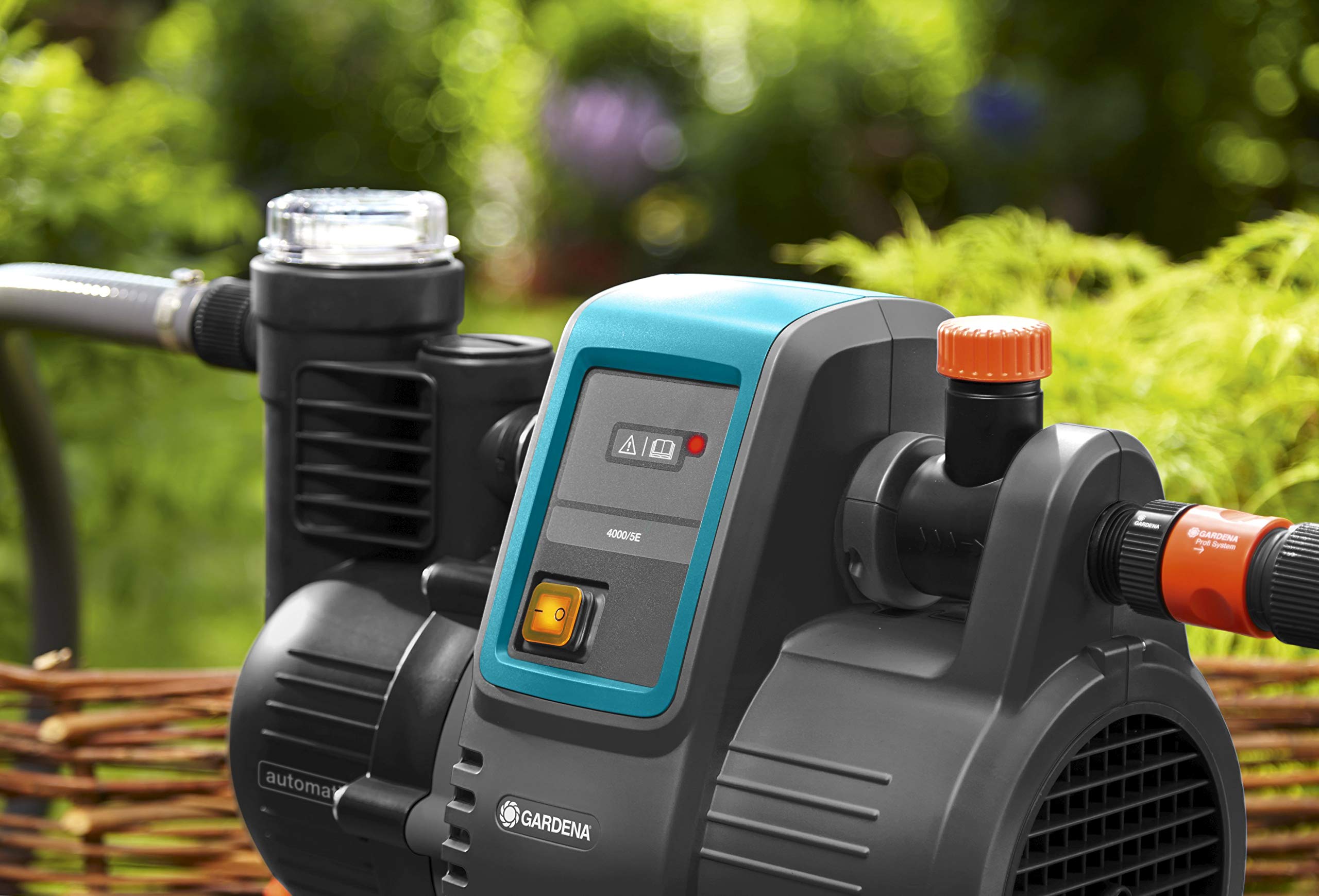 Gardena Hauswasserautomat 4000/5E: Energiesparende Hauswasser- und Bewässerungspumpe mit innovativer Technik, einfache Bedienung, Fördermenge 4000 l/h, geräuscharmer Betrieb (1758-20)