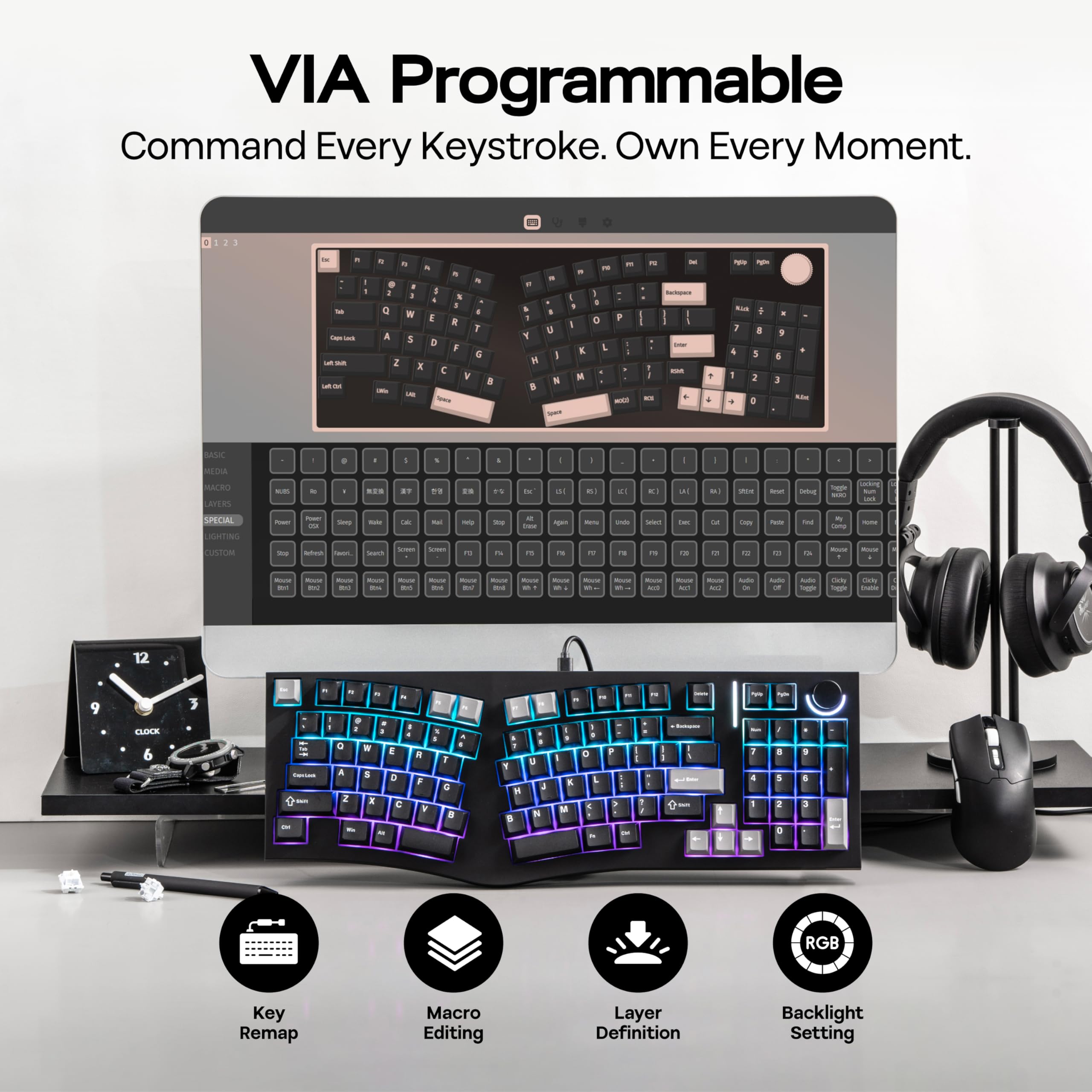 Amazon.com: MechLands Feker Alice98 Ergonomic 98 Keys Custom