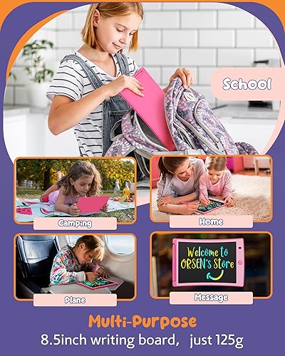 Miniatura 5 de Orsen - Colorida tableta de escritura LCD de 8.5 pulgadas para niños, bloc de dibujo para bocetos electrónicos, tablero de garabatos, juguetes