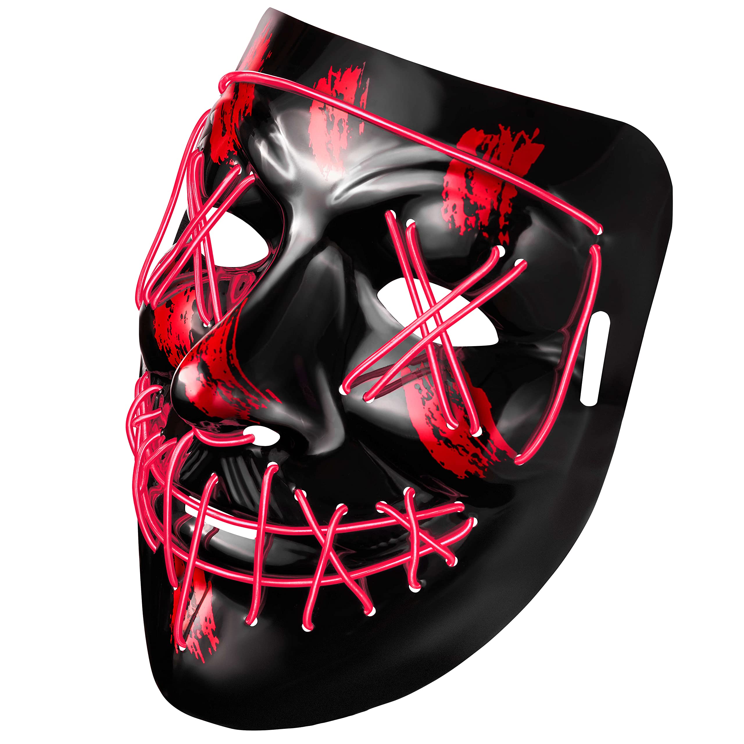 Balinco LED mask with 3 light modes - perfect for techno DJ, Red - Image 4