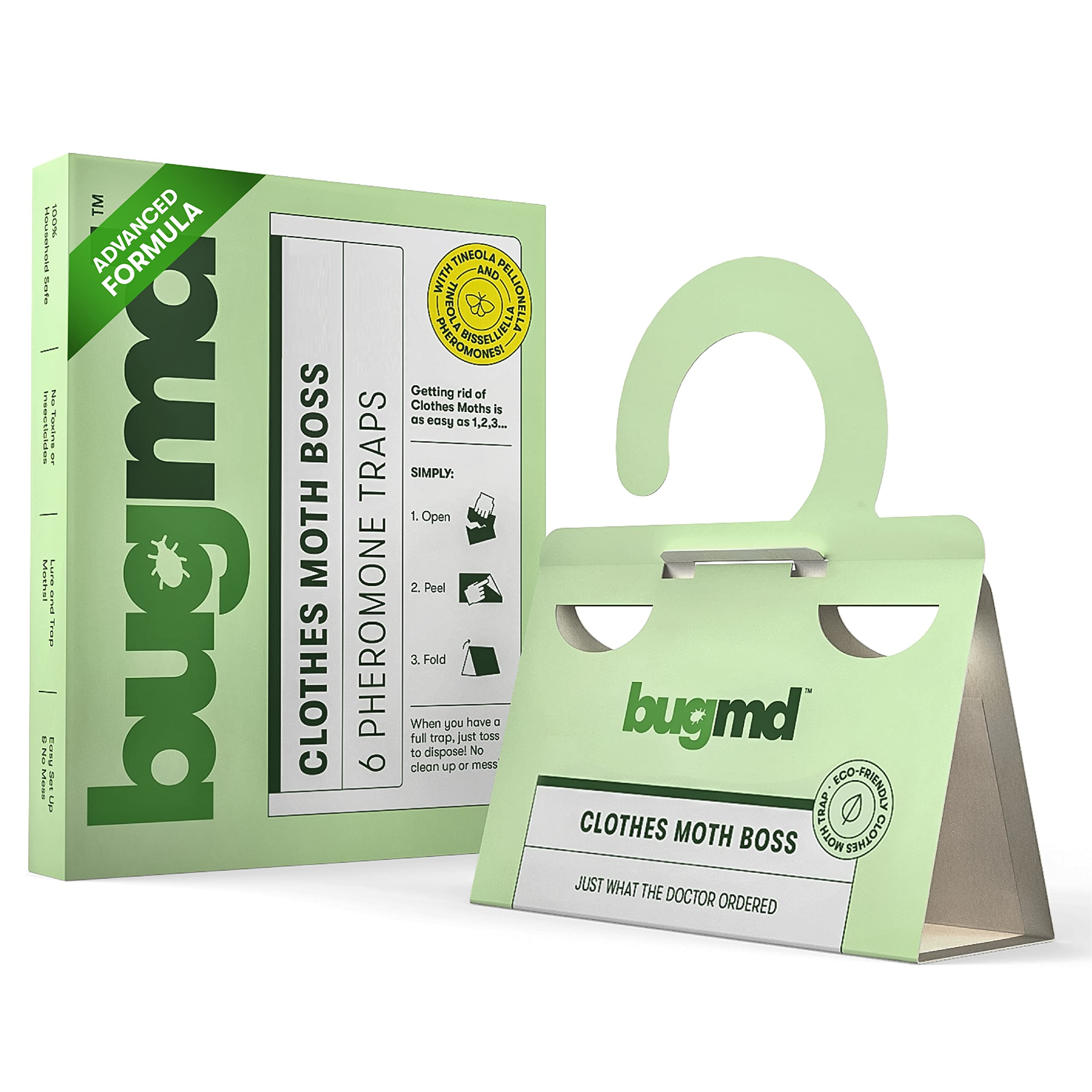 Buy BugMD Clothes Moth Boss Traps Sticky Glue Bug Repellent Pheromone