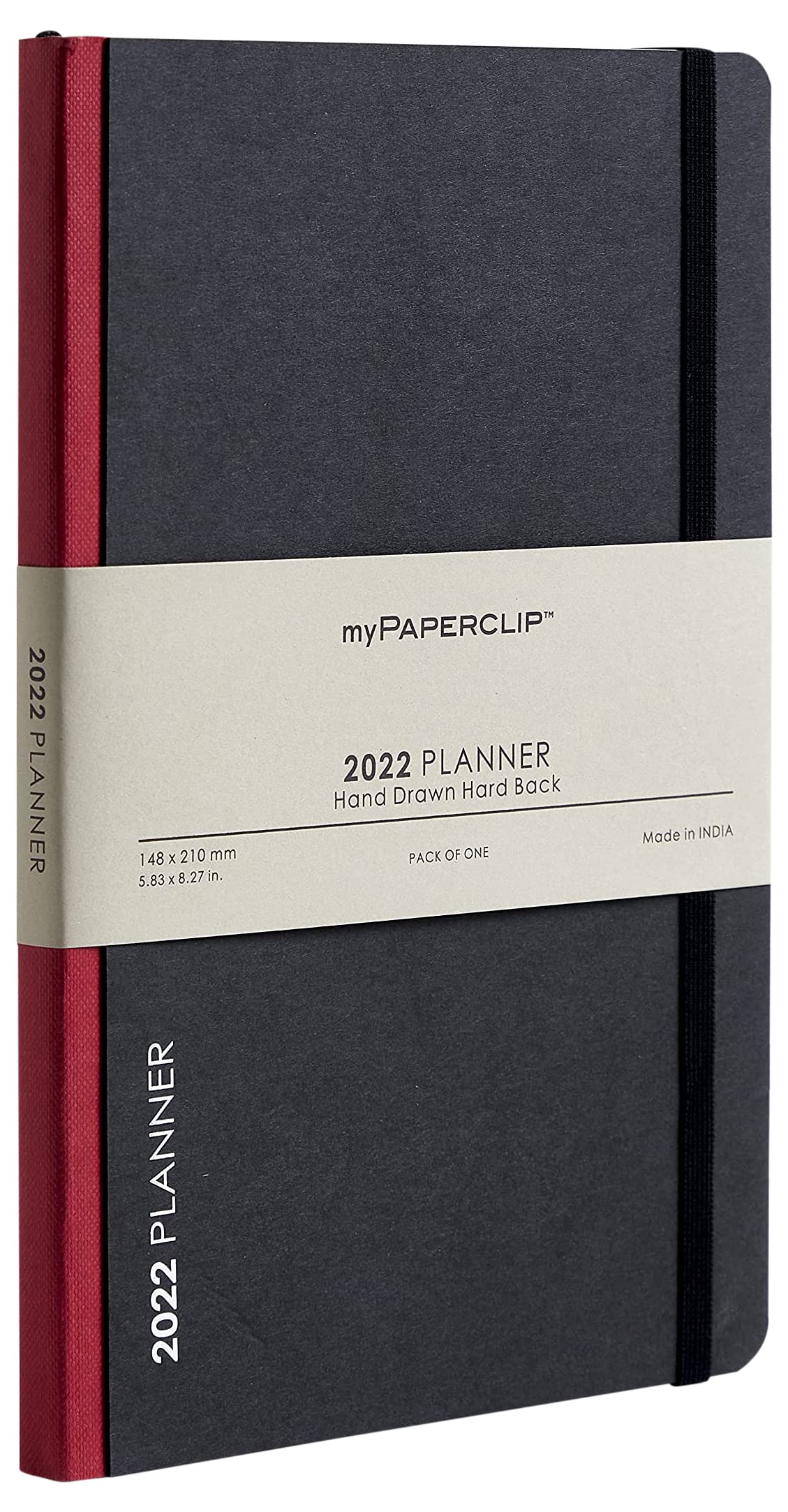 2022 Weekly Planner, Section Thread Bound, Hand Drawn Hard Back, A5 (148 x 210 mm, 5 x 8.27 in), 2022-Weekly_Planner-D2_Red