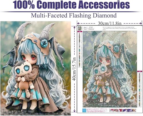 Miniatura 2 de nekpiahu Kits de pintura de diamantes góticos para adultos, kits de pintura de diamantes góticos para principiantes, puntos de diamante de