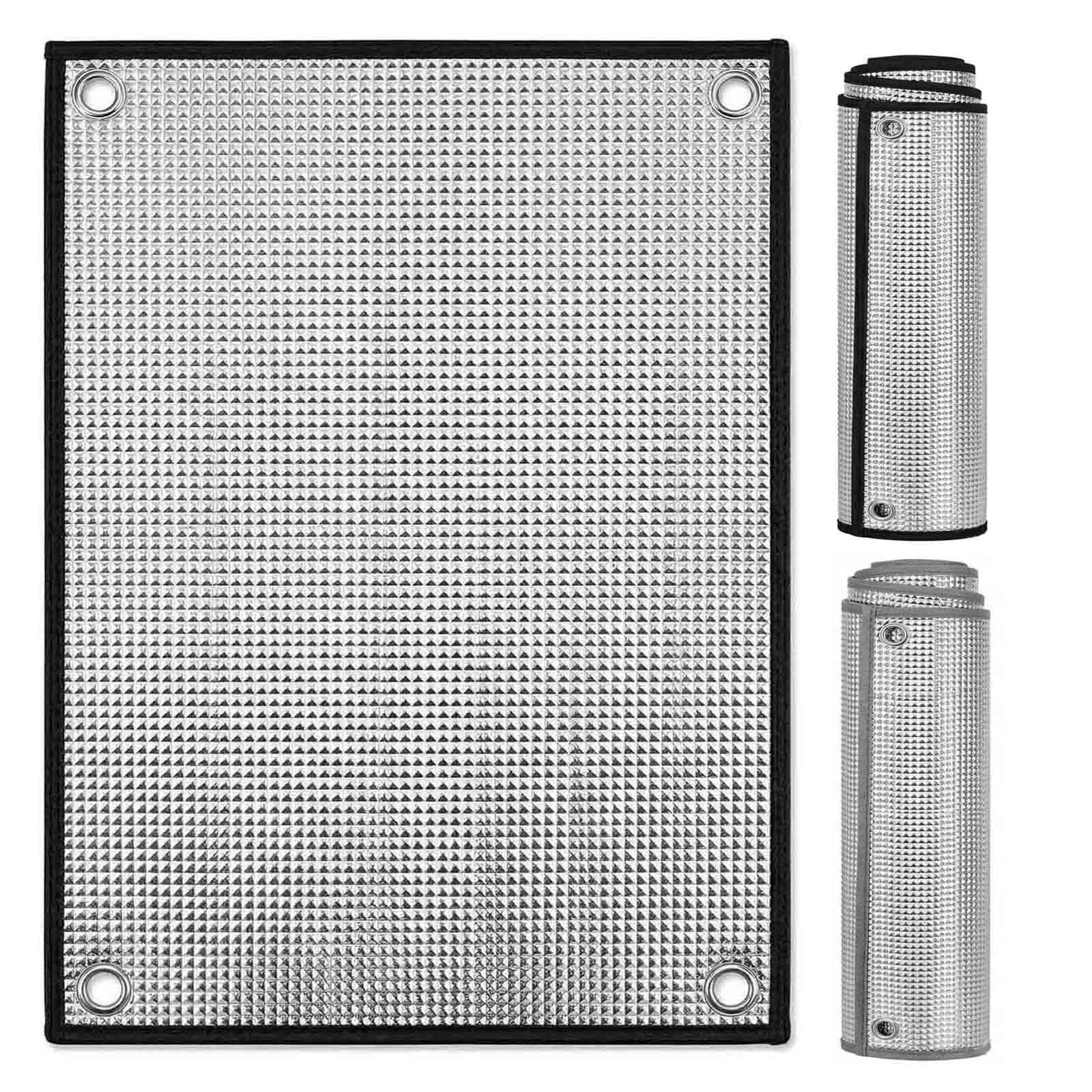 8mm Película Aislante Aluminio 55x180cm Protector Solar Privacidad | Vinilo Cristal Reflectante Opaco para Ventana con Ventosas, Lámina de Aluminio para Vidrio Interior o Exterior