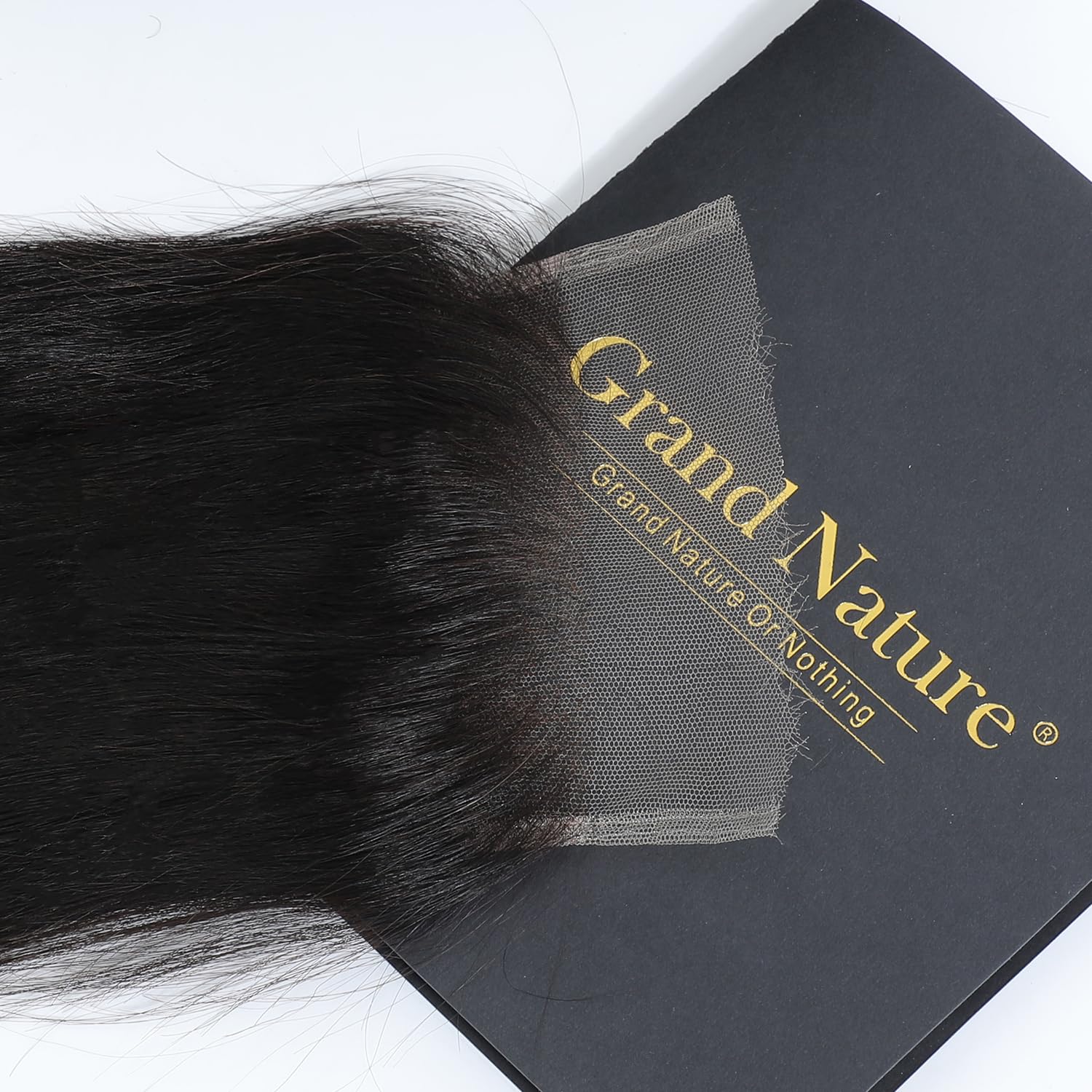 Grand Nature 5x5 HD Lace Closure, Virgin Human Hair Lace Closure Straight, Pre Plucked Natural Hair Line With Bleachable Knots