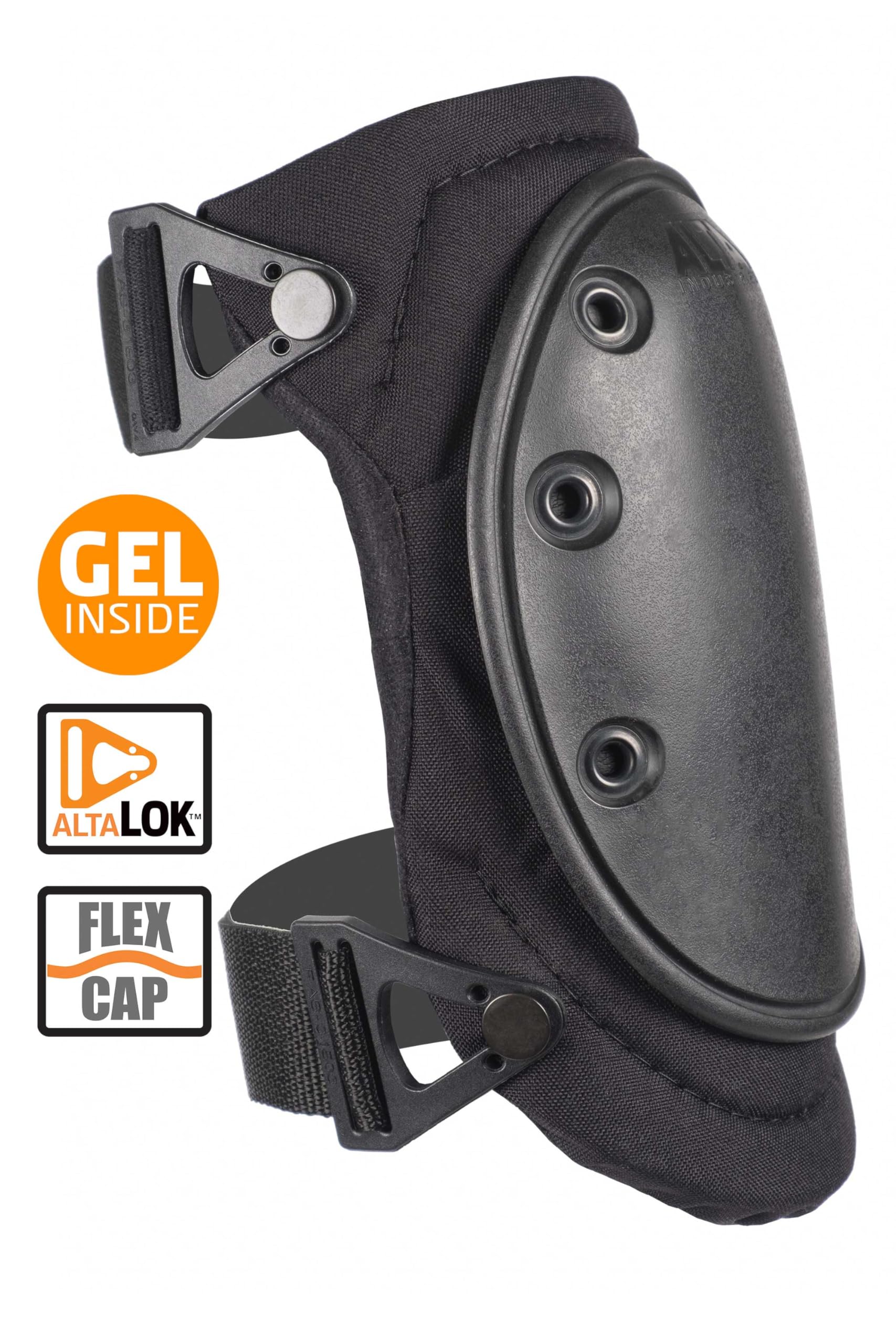 ALTA 50453.00 AltaFLEX Gel Knee Protector Pad, Black Cordura Nylon Fabric, AltaLOK Fastening, Flexible Cap, Long, Black By Alta - View #12