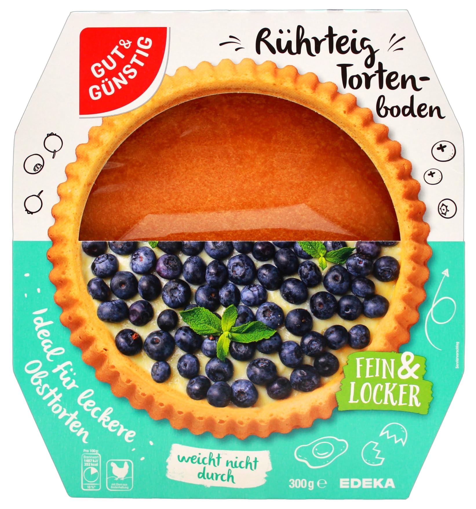 Gut & Günstig Rührteig Tortenboden, 9er Pack (9 x 300g)