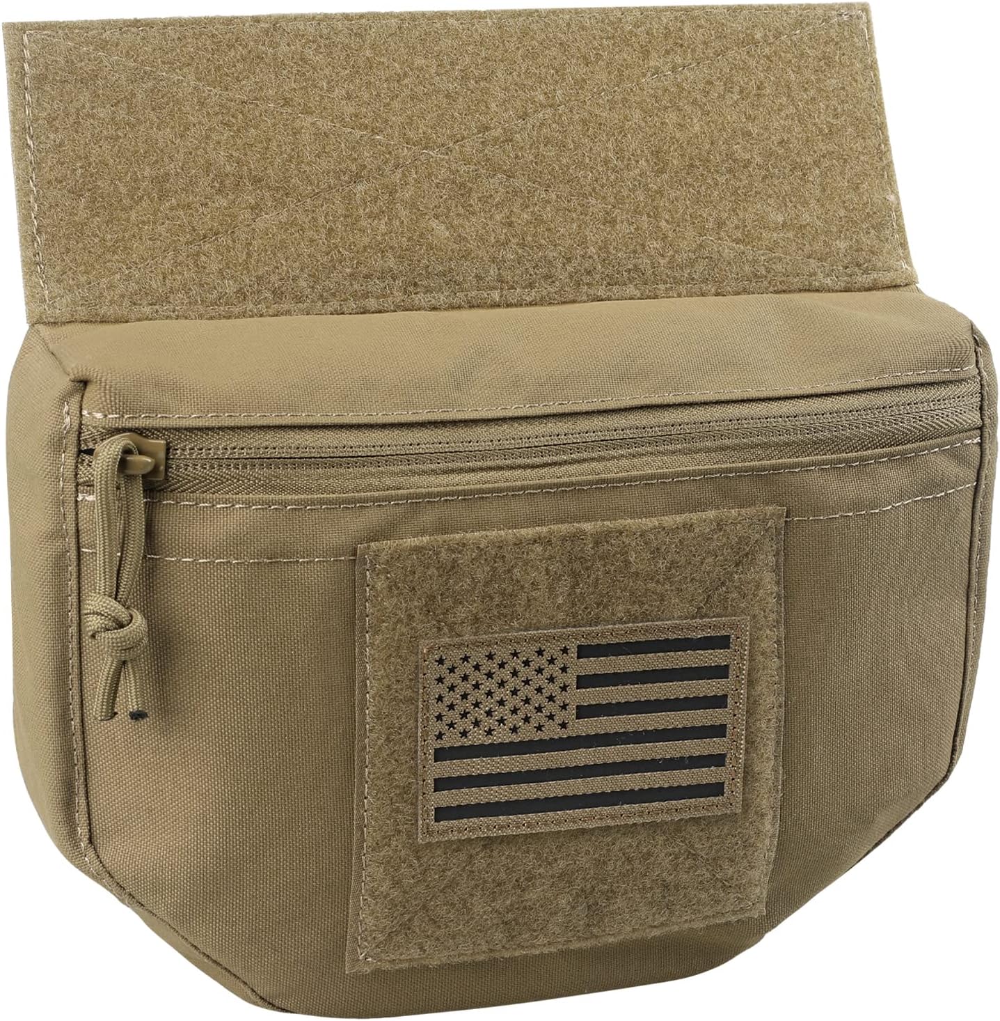 Plate Carrier Accessories Tactical Drop Dangler Pouch Sub Abdominal Carrying Kit Bag Hook-Loop Add-on Dump Pouch for Molle Vest,Patch Include