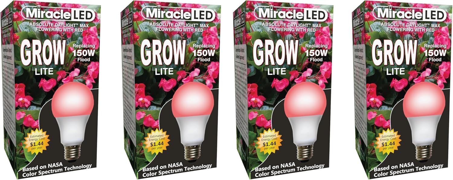 Miracle LEDs Red Spectrum Ultra Grow Light Bulbs (4-Pack)