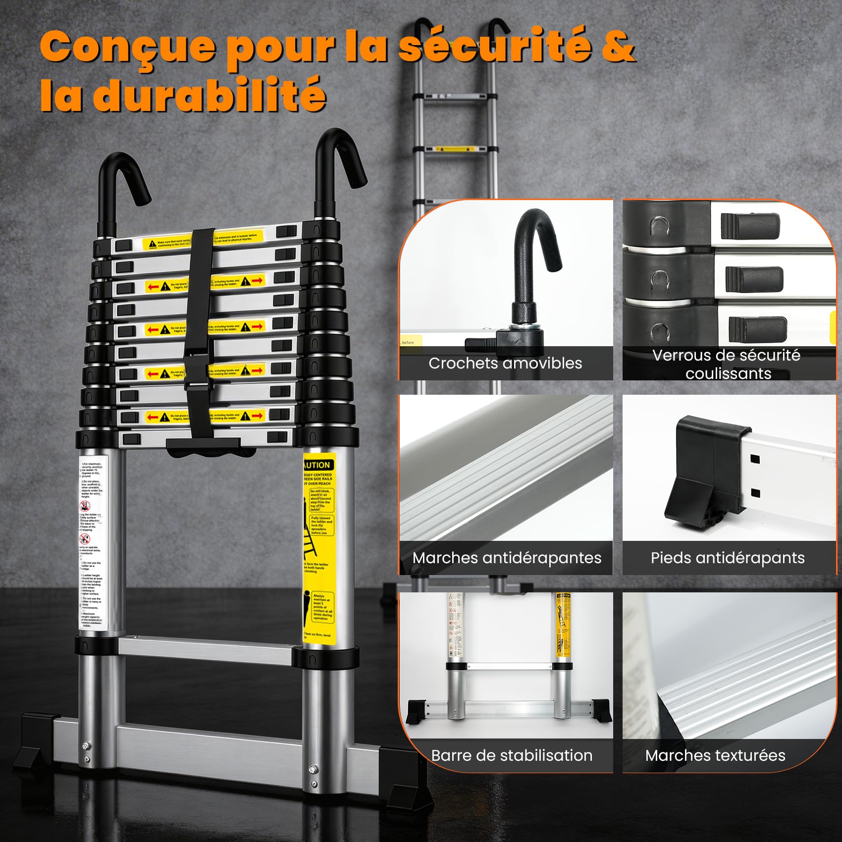 Echelle Telescopique en Aluminium 3,8m
