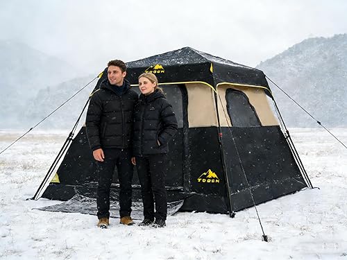 Miniatura 8 de Tienda de campaña para 3/4 personas con 1 puerta, 4 ventanas y ventilación mejorada – Instalación instantánea, impermeable, 8'x 8'x 67'' suelo de 4