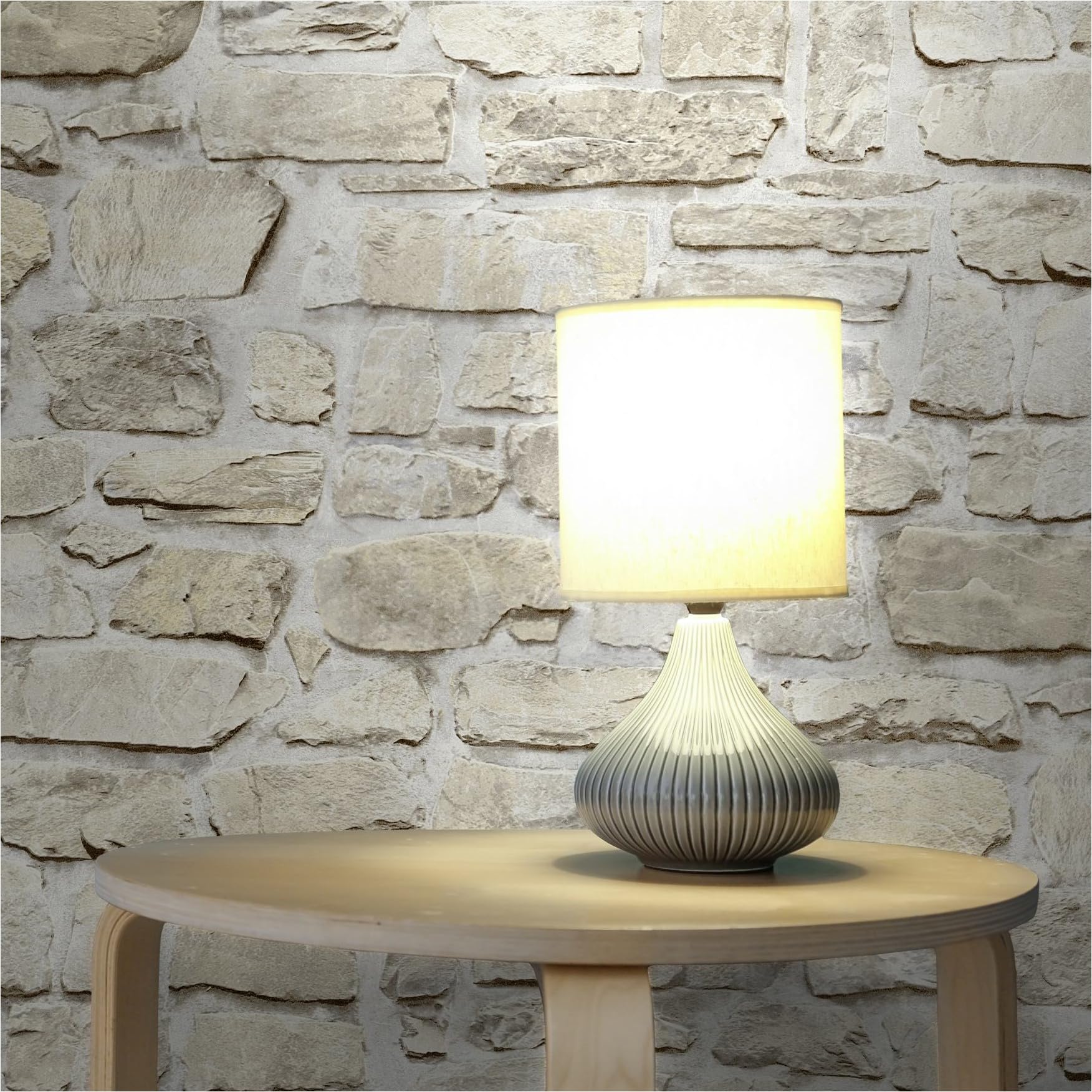 Papier peint effet pierre beige pour salon et chambre