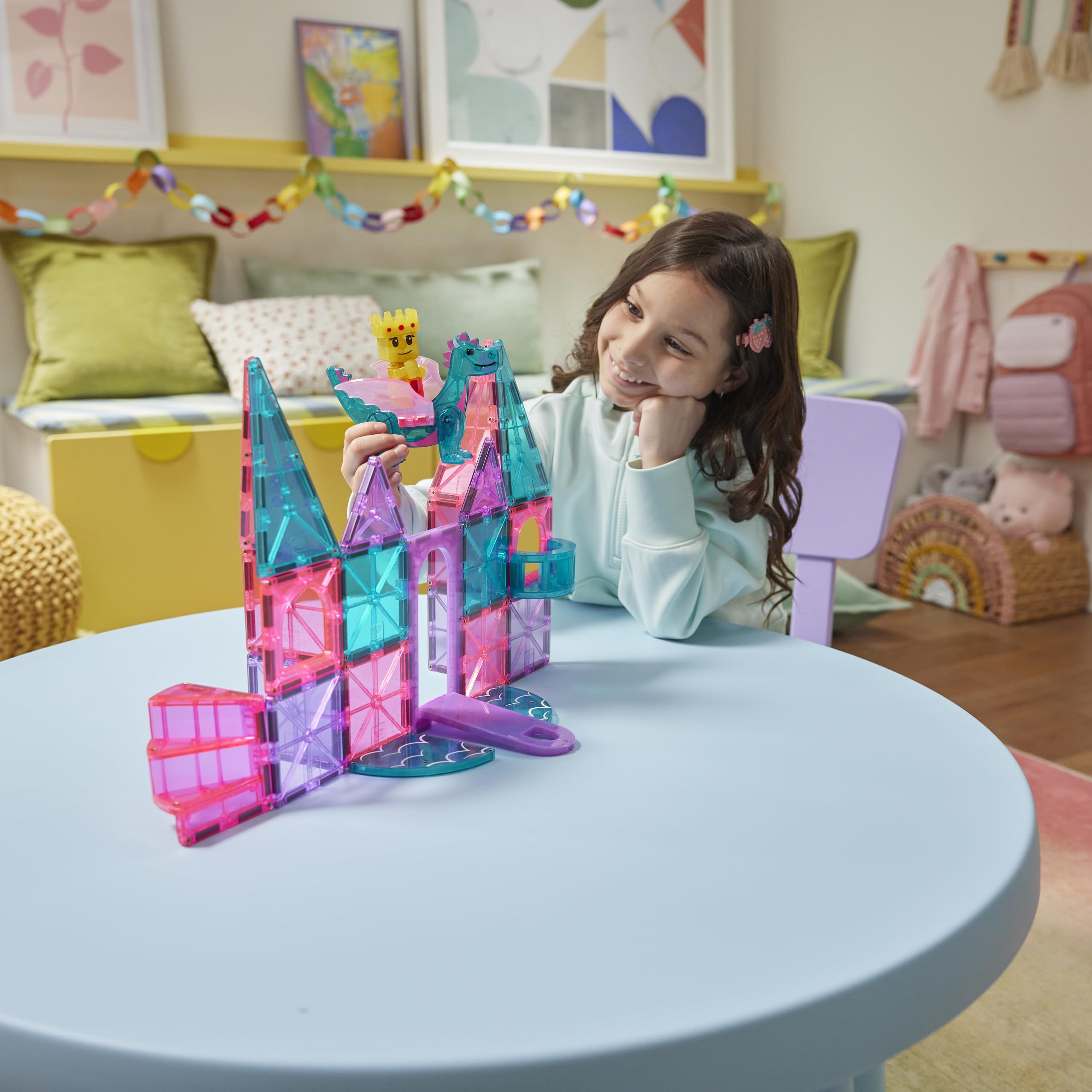 Magna-Tiles Castle - Juego de construcción magnética de 25 Piezas, la Marca Original de construcción magnética