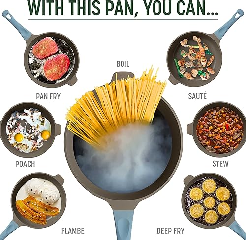 Vista 41 de Goodful Sartén todo en uno, antiadherente multicapa, construcción fundida de alto rendimiento, diseño multiusos que reemplaza múltiples ollas y Lino