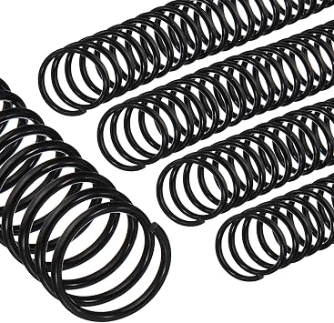 PATIKIL 16mm5/8" Plastic Spiral Binding Coils, 50 Pcs Binding Spirals 140 Sheet Capacity 41 Pitch Binding Spirals for Binding Paper Sheets, Black