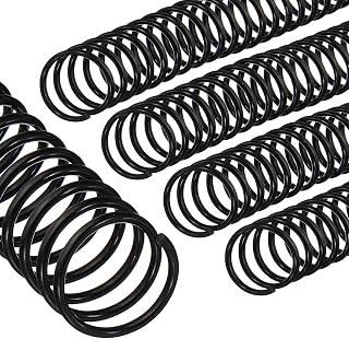 PATIKIL 16mm(5/8") Plastic Spiral Binding Coils, 25 Pcs Binding Spirals 140 Sheet Capacity 4:1 Pitch Binding Spirals for Binding Paper Sheets, Black