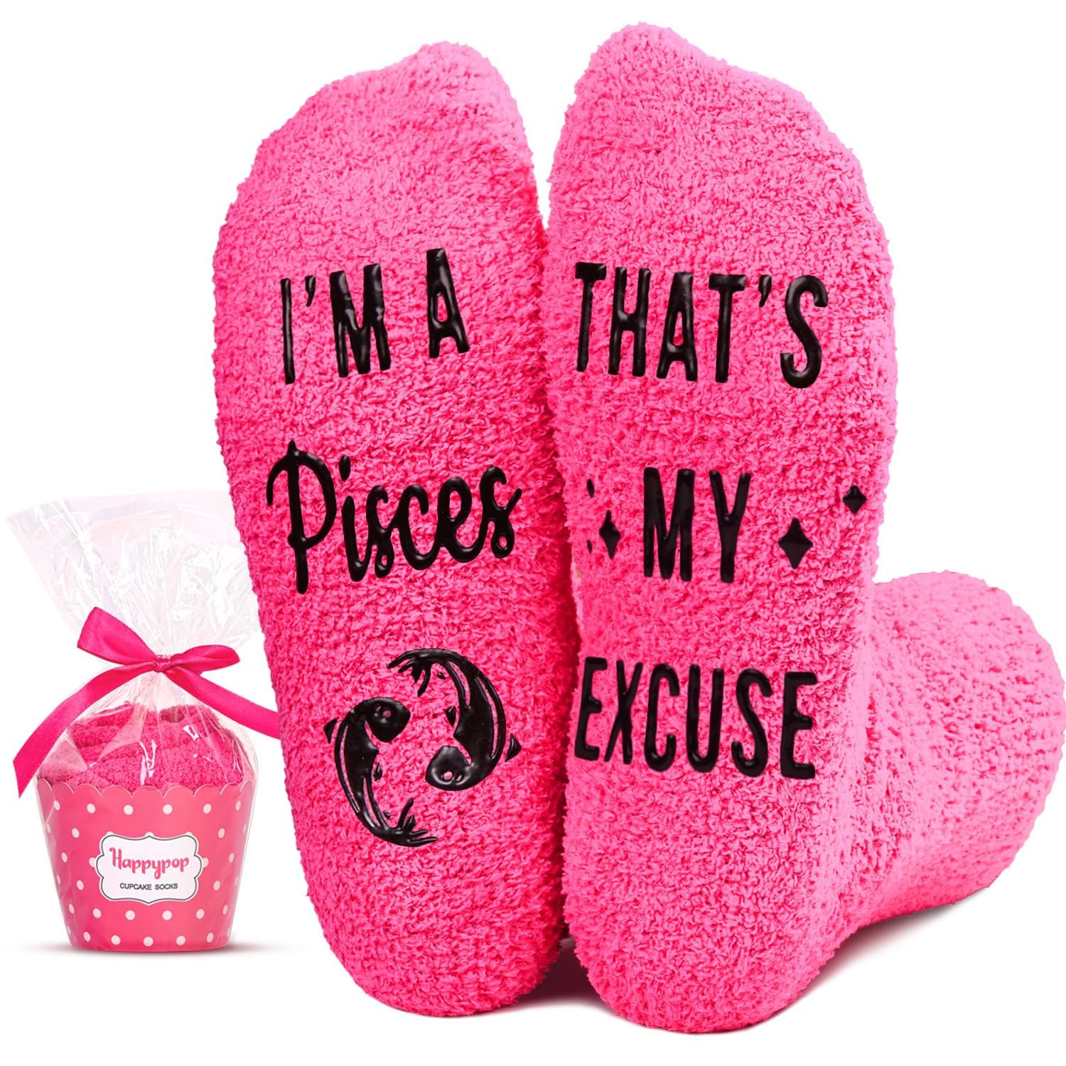 HAPPYPOP Zodiac Constellation Horoscope Gifts - Fuzzy Space Galaxy Birthday Astrology Socks