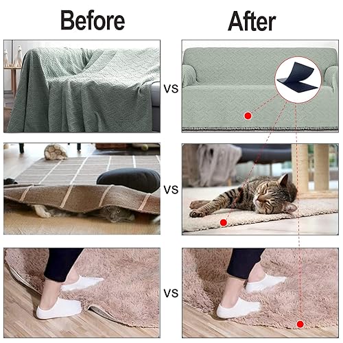 Vista 10 de ProHT Tiras de velcro con adhesivo de 0.8 x 3 pulgadas, 40 pares de tiras adhesivas de resistencia industrial para cojines de sofá, aula en casa