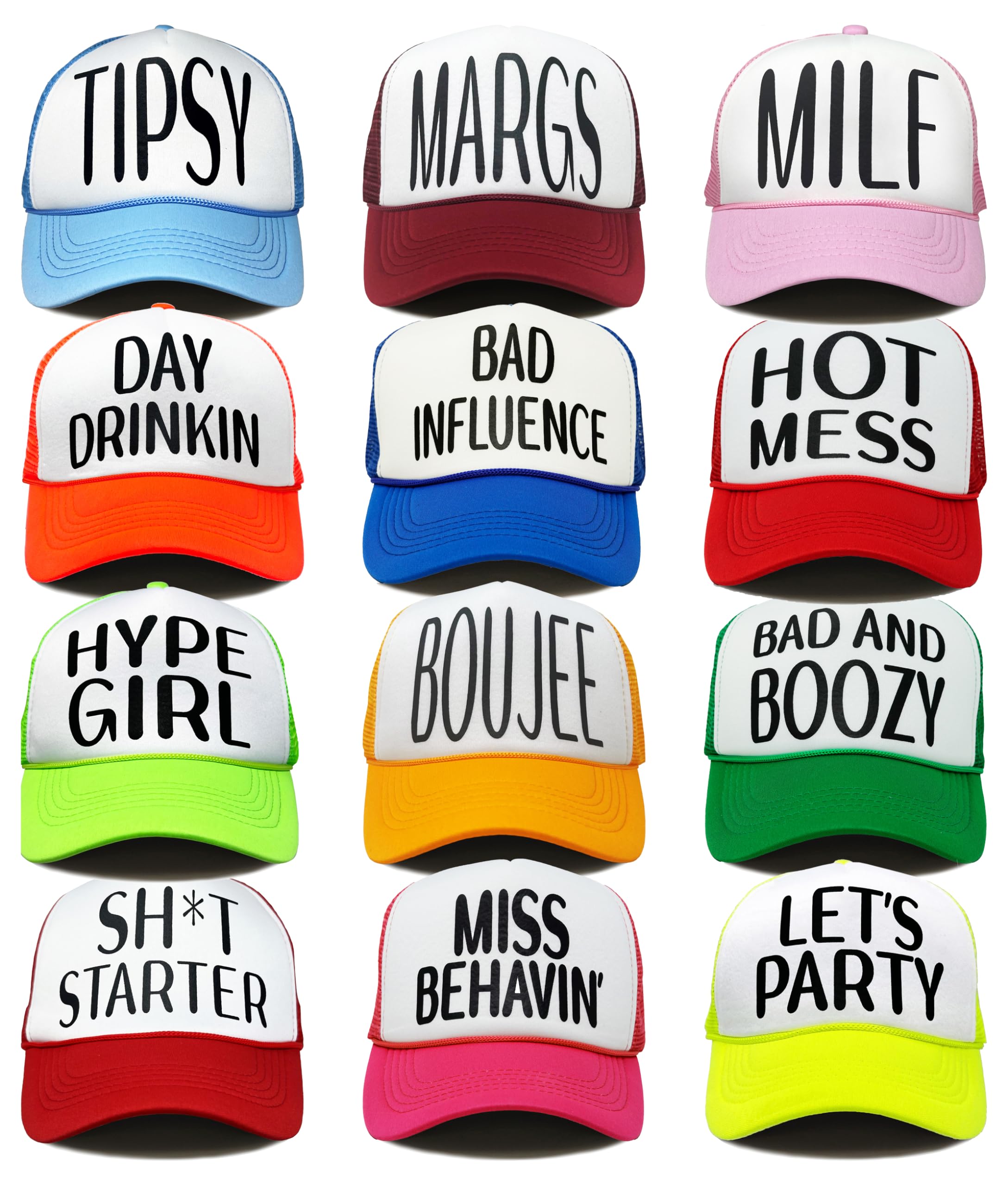 Funky JunqueRetro Mesh Snapback Trucker Hat - Stylish Foam Cap for Bachelorette Party, Western Style, Spring Break