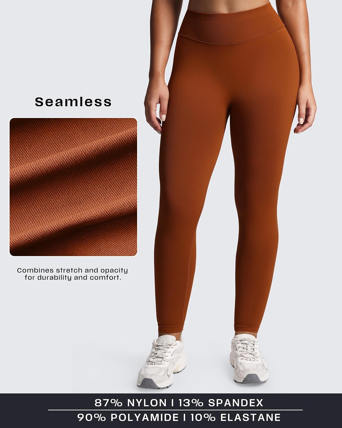 Aoxjox Women's Impact Seamless Workout Leggings Low Waist Hidden Scrunch Butt Lifting Athletic Yoga Pants 24" - Image 4