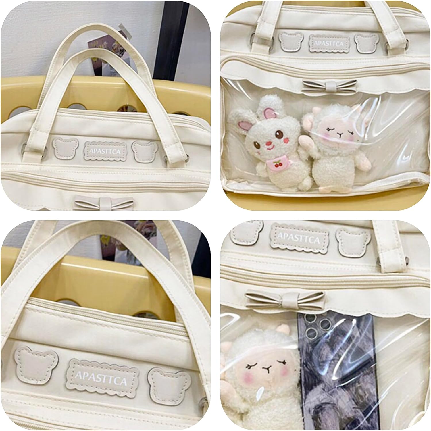 Cute Ita Bag Multi-Purpose Crossbody Bag Messenger Bag Shoulder Tote Bag Purse Kawaii Anime Pin Display Bag for Cosplay