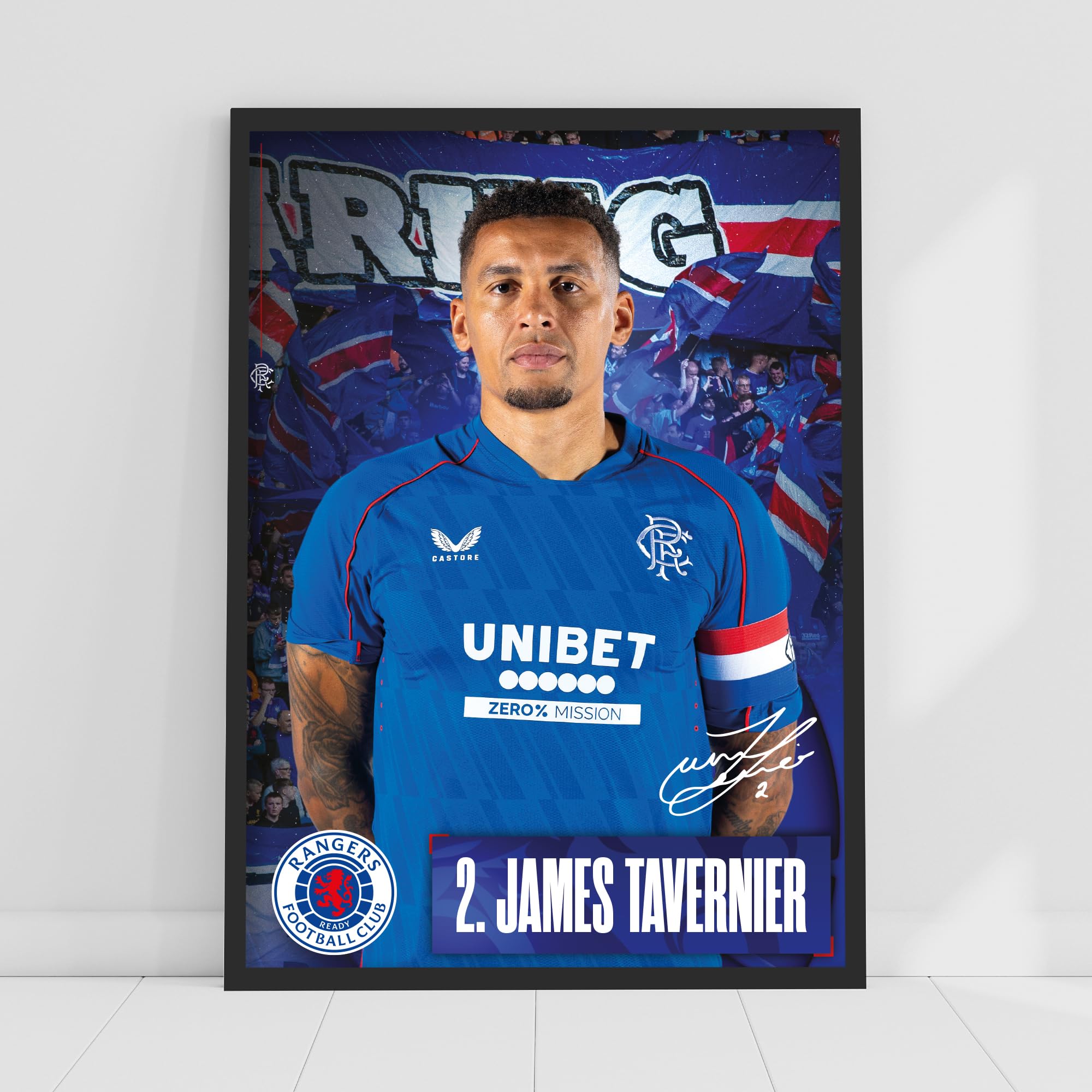 Themed Rangers Football Club James Tavernier 24/25 Player Print Football Art (21cm x 29.7cm - A4)