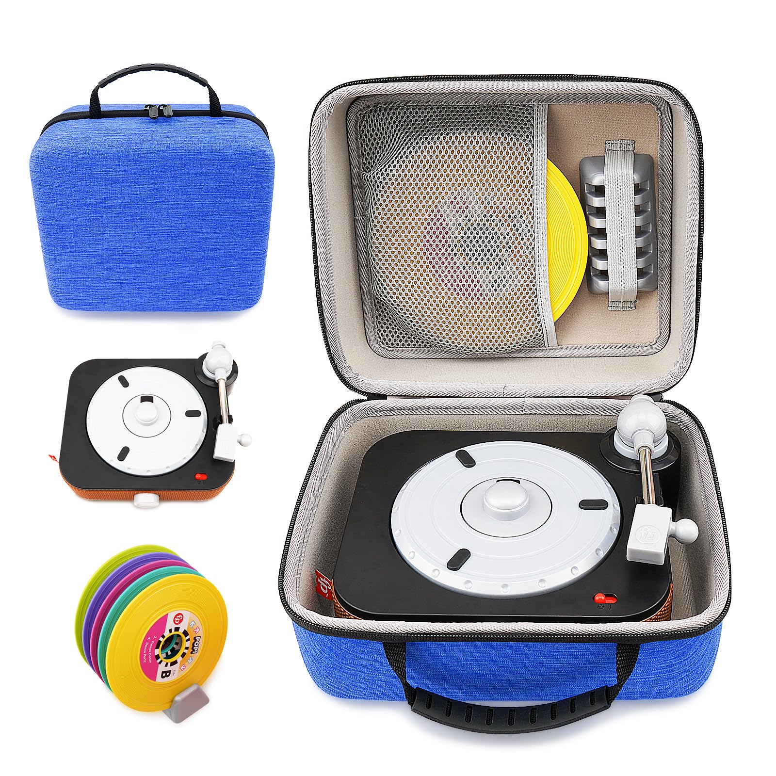 XINGFUDAO Hard Carrying Case Compatible with Fisher-Price Rockin Record Player, Travel Storage case for Fisher-Price Musical Toy, Scratch-Resistant and Easy to Clean,blue