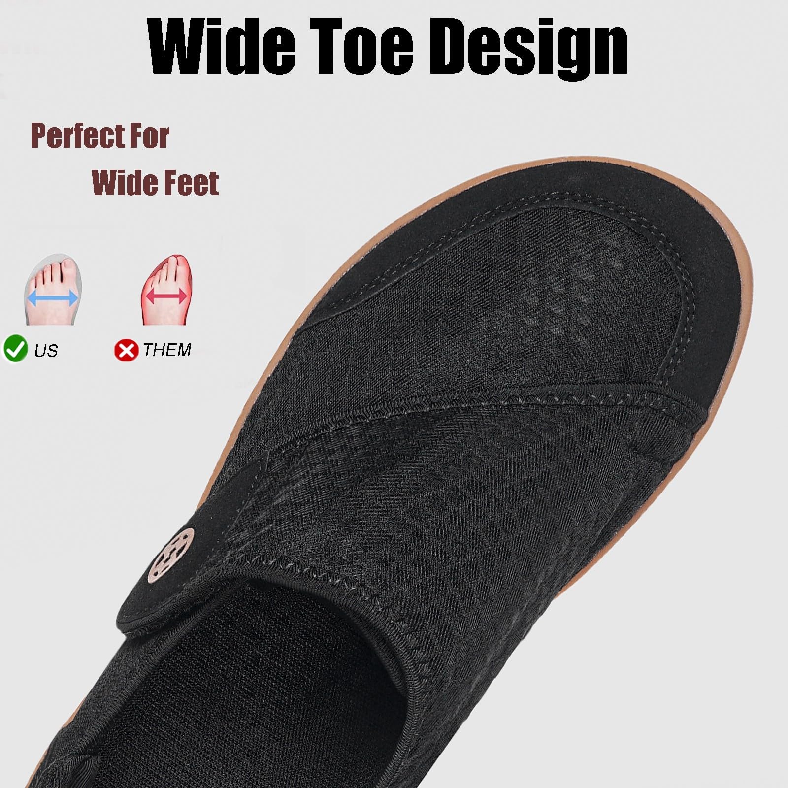 Zapatos Diabeticos para Mujer Hombre Extra Anchas Transpirables Ligero Antideslizante Ajustable Cómodo ortopédicos Zapatillas para Caminar Calzado Edema Artritis Ancianos Persona Mayor - 4