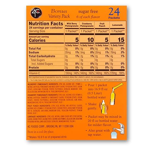 Miniatura 2 de Mezcla de bebidas en polvo 4C  Individual Stix, On the Go  Refrescante sabores de agua  24 unidades