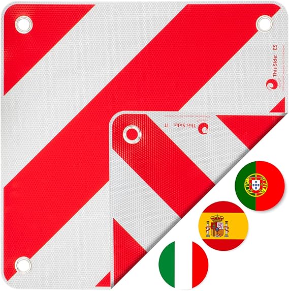 Cartello Carichi Sporgenti Valonic 50x50cm Riflettente - Per Italia, Spagna, Portogallo - Foto 3