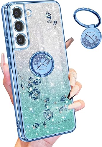 Coralogo Funda 3 en 1 para Samsung Galaxy S23 Plus con purpurina brillante para mujeres y niñas, cubierta brillante para teléfono, bonito diseño