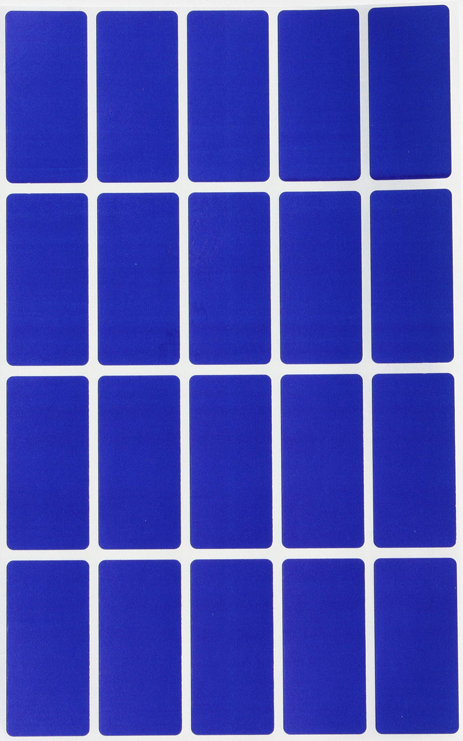 Royal Green Blue Rectangular Colored Labels 4cm x 2cm - Rectangle Color Code Stickers (40mm x 19mm) - 100 Pack โ image 1