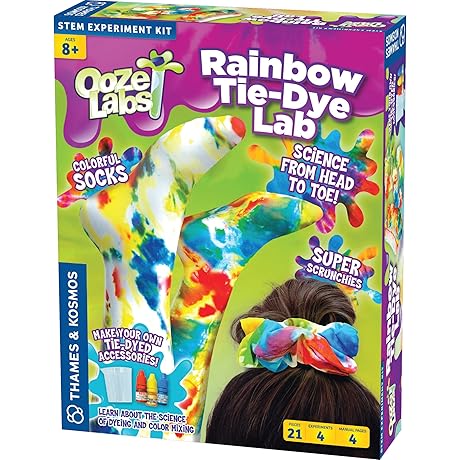 Thames & Kosmos Ooze Labs Rainbow Tie-Dye Lab - Color Your Own Socks & Scrunchies