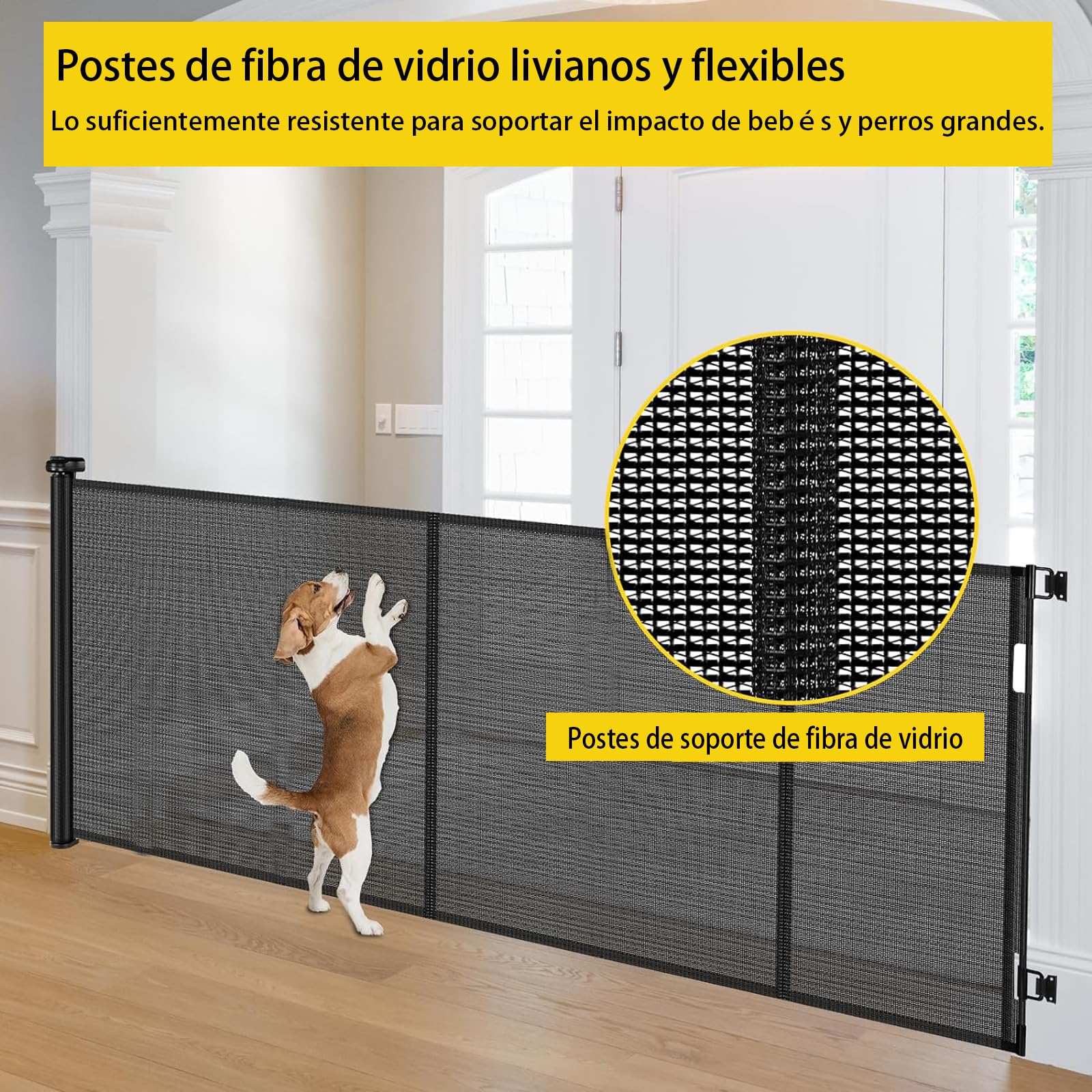 Puerta de escalera extensible para bebés, 0-300 cm, 83cm de alto, persiana para escaleras con barrera para bebés, puerta de escalera extensible, adecuada para escaleras/puertas/interiores y exteriores