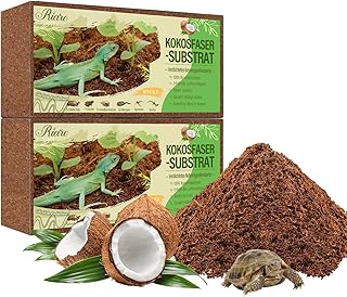 Riare Kokosfaser-Substrat für Reptilien | Premium Terrarien-Bodengrund aus komprimierter Kokosfaser für Schildkröten, Frösche, Schlangen, Einsiedlerkrebse & grabende Tiere (6 Stück) product image