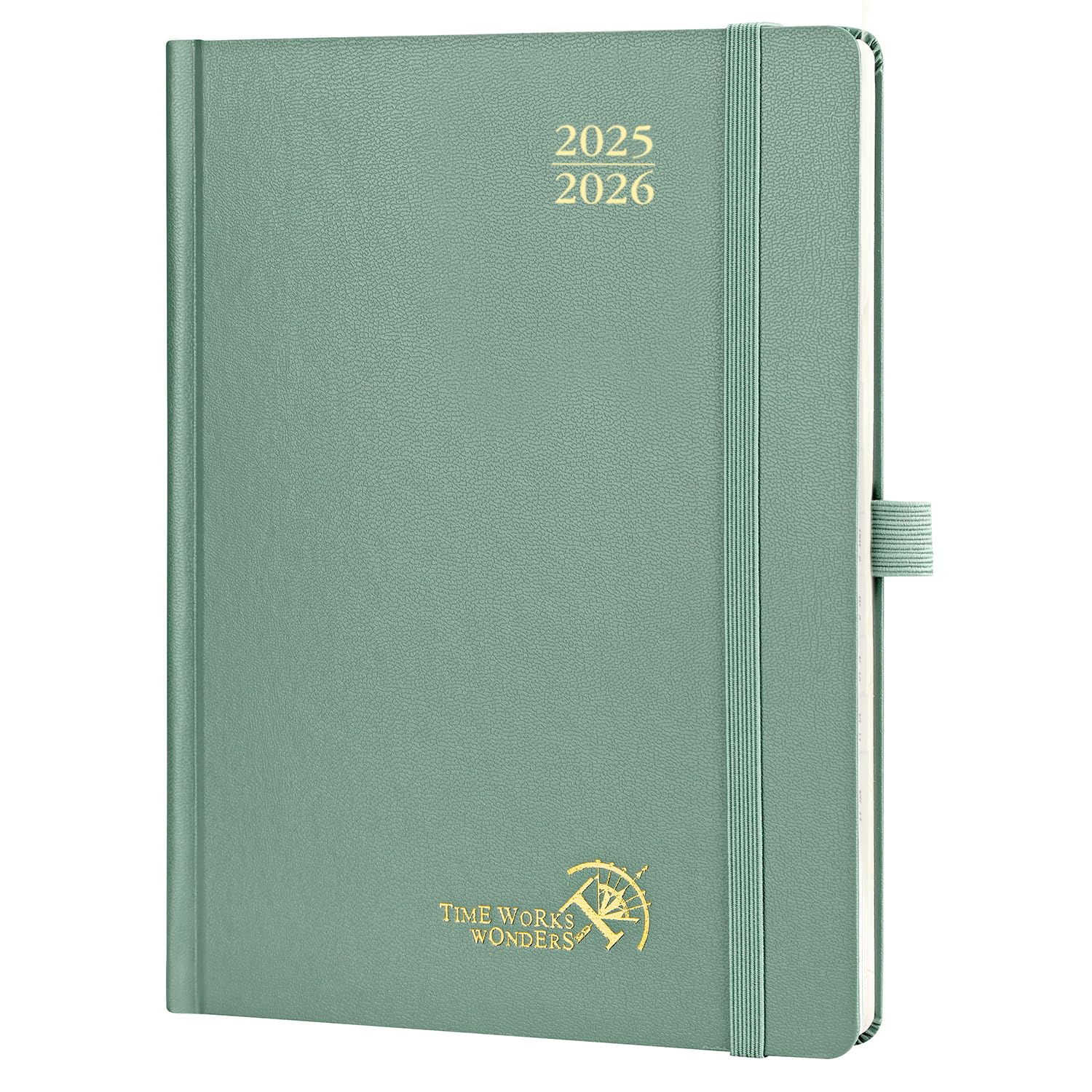 POPRUN 2025 2026 Vertical Week to View Diary 22 x 16.5 cm August 2025 to Dec 2026, 17 Month School Planner Hardcover with 30 Minute Intervals, 80gsm Paper, Midnight Green