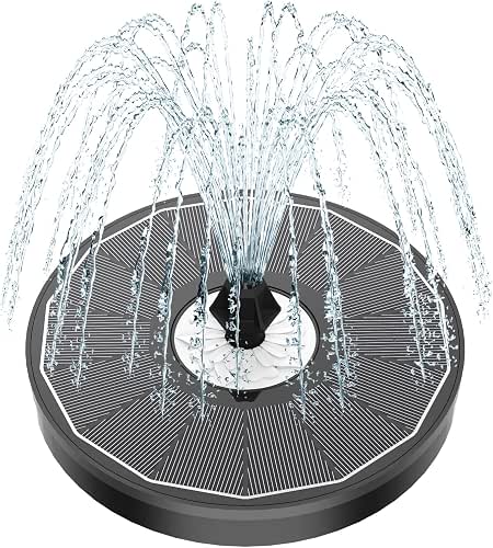 Yzert Solar Fountain Glass White Flower, 3.5W Bird Bath Fountains