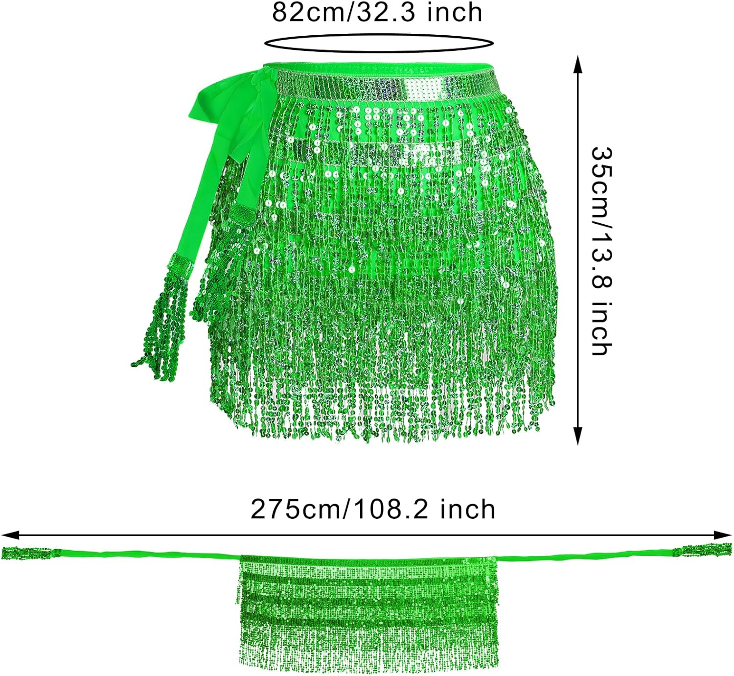 7Pcs Mardi Gras Costume Accessory Set Sequins Wrap Skirt Mardi Gras Earrings Bracelet Mask Beads Necklaces for Carnival Outfits - Image 2