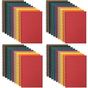 36 Pack Spiral Notebook College Ruled Journals Notebooks Lined 8.3 x 5.5 Inch Note Books Bulk A5 Writing Notebooks Thick Paper Notebook for Office Business School Supplies (Multi Color, 36 Pcs)