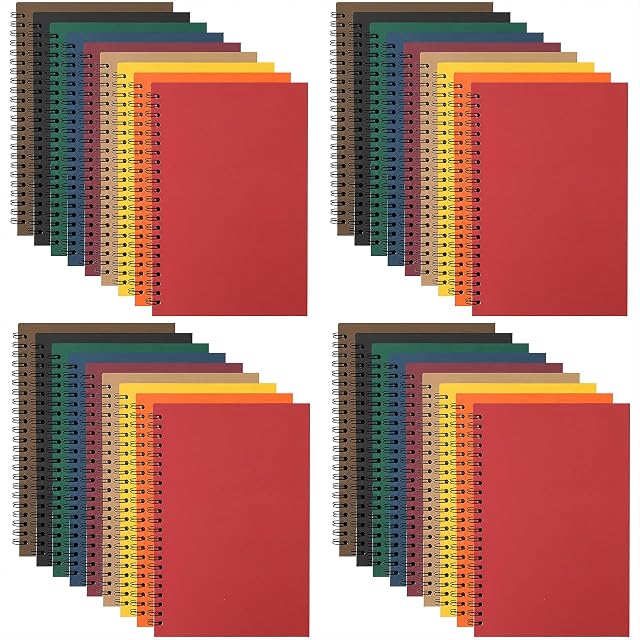 36 Pack Spiral Notebook College Ruled Journals Notebooks Lined 8.3 x 5.5 Inch Note Books Bulk A5 Writing Notebooks Thick Paper Notebook for Office Business School Supplies (Multi Color, 36 Pcs)