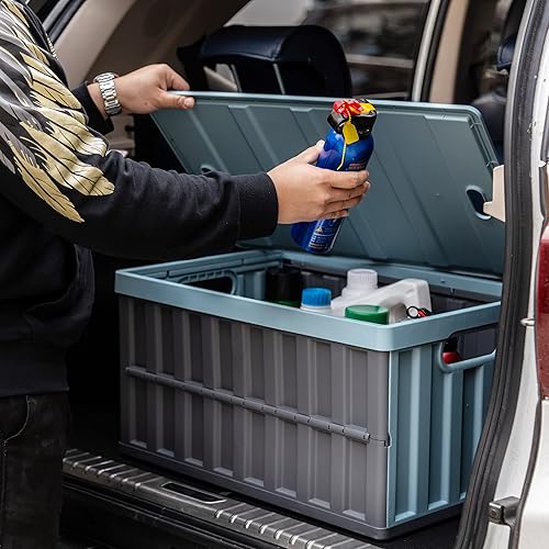 Miniatura 10 de Citylife - Contenedores de almacenamiento plegables de 33.3 cuartos de galón con tapas, contenedores de almacenamiento de plástico para organizar