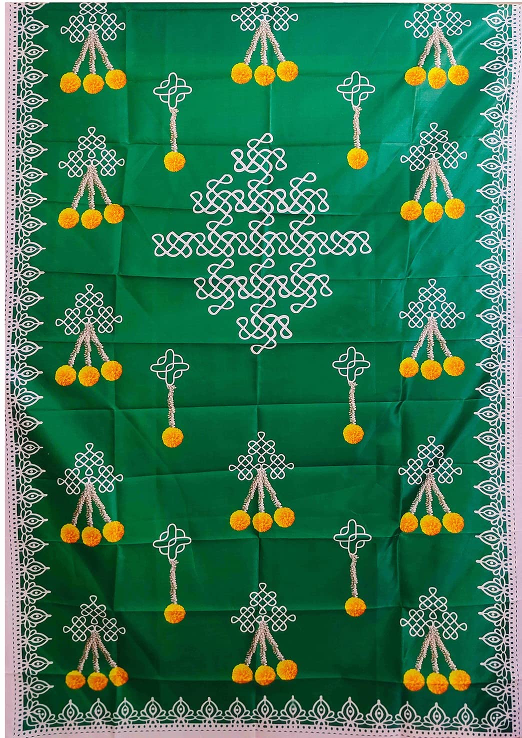 Talambralu Traditional Kolam Design Yellow Color Backdrop for All Festivals/House Hold Functions/Pooja Functions/Ceremonies Color 5 Feet Width * 8 Feet Length/Height (Gold) (B0BLLWKC75) Amazon Price History, Amazon Price Tracker