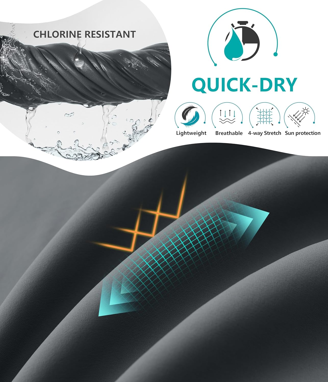 SANTINY Women's 17'' Long Swim Skirt with Pockets High Waisted Modest Tummy Control Swimsuit Skirt Bathing Suit Bottoms - Image 7