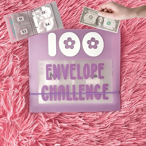 Carpeta de desafío de 100 sobres, carpeta de desafíos de ahorro, kit de caja de desafíos de ahorro de efectivo, carpeta de presupuesto con sobres de